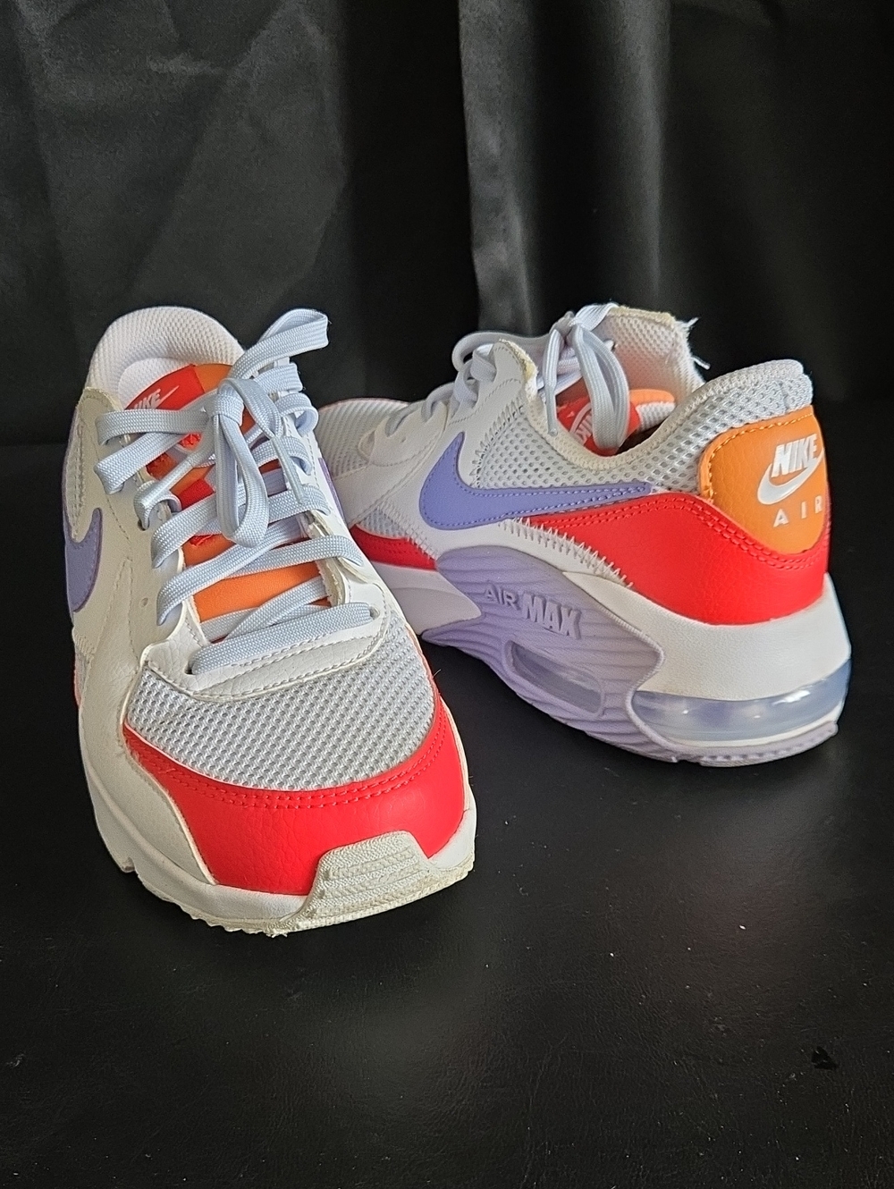 Nike Women's Air Max Sneakers in White with Red, Purple & Orange Accents